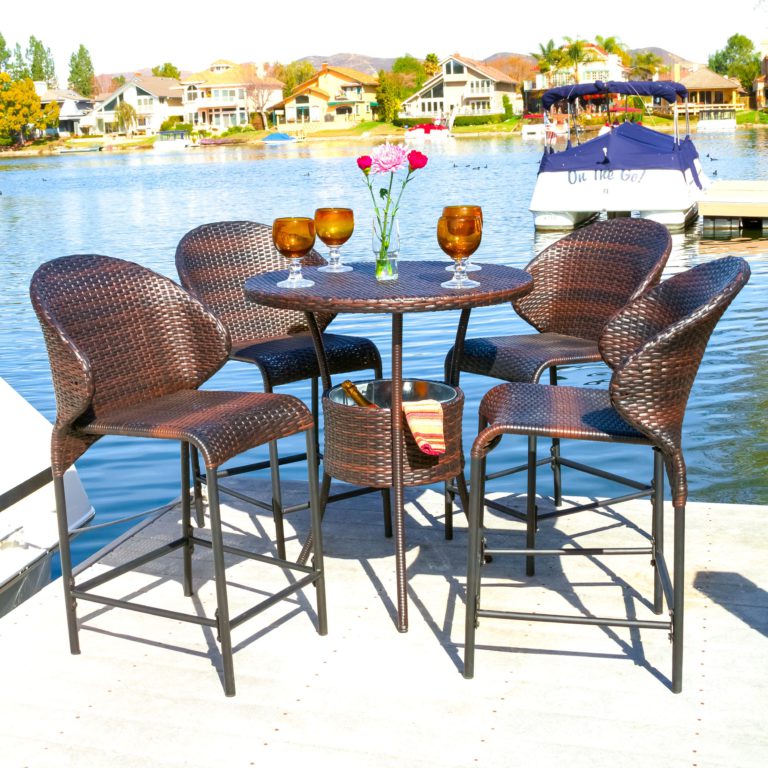 3 Piece Bar Height Patio Bistro Sets For The Outdoors