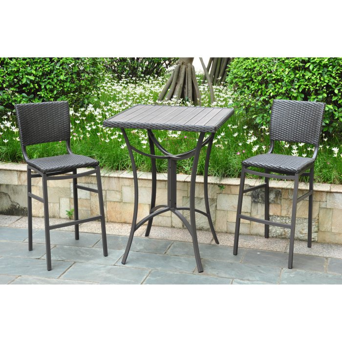 3 Piece Bar Height Patio Bistro Sets For The Outdoors