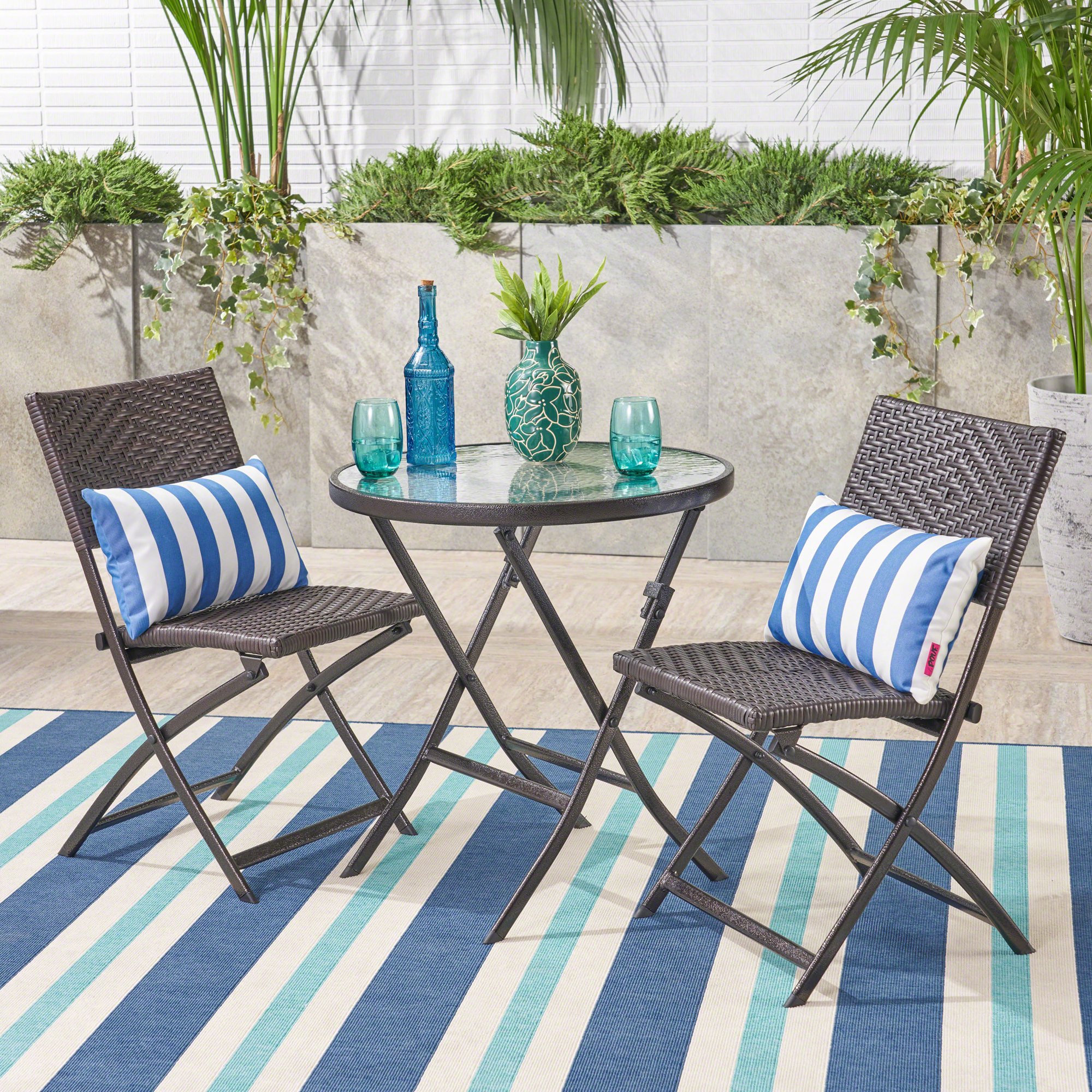 3-Piece Folding Metal Bistro Sets For The Outdoors