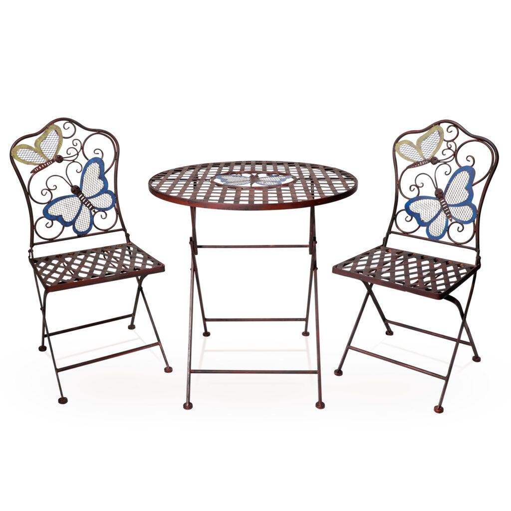 3 Pieces Outdoor Furniture Folding Patio Bistro Table Chair Set