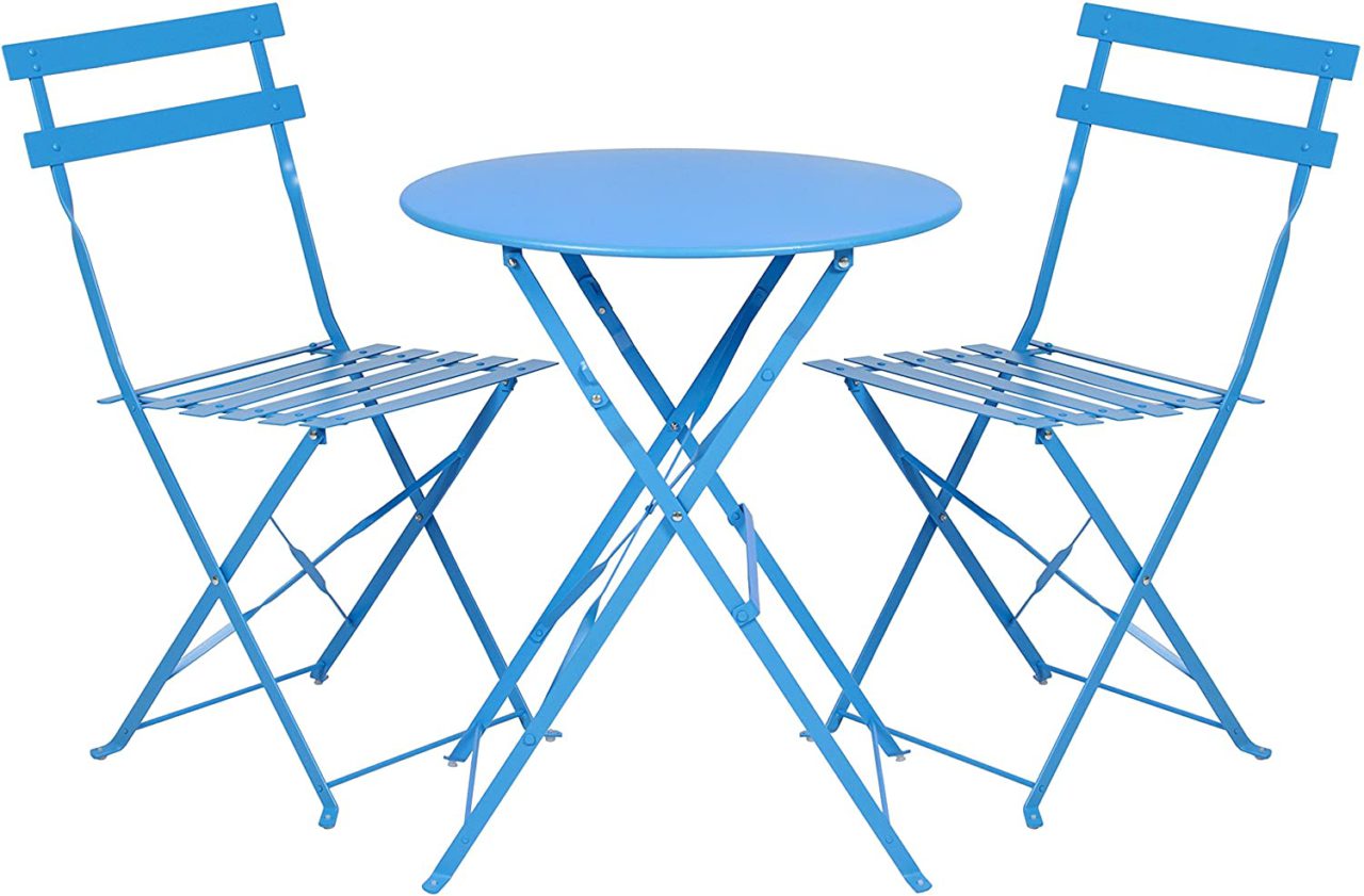 Best Choice Products 3 Piece Portable Folding Metal Bistro Set W Table And 2 Chairs Blue 1280x841 