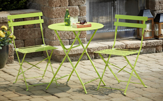 Outdoor Folding Metal Bistro Set Reviews Patio Sets Outdoor Patio Bistro Sets
