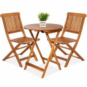 folding wooden outdoor bistro sets