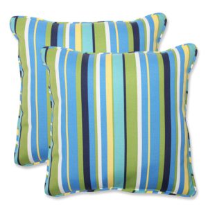 blue and green decorative throw pillows