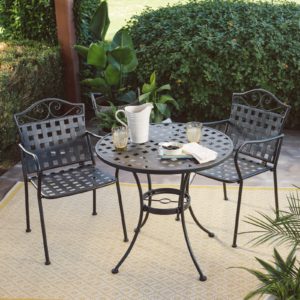 3 piece wrought iron patio set