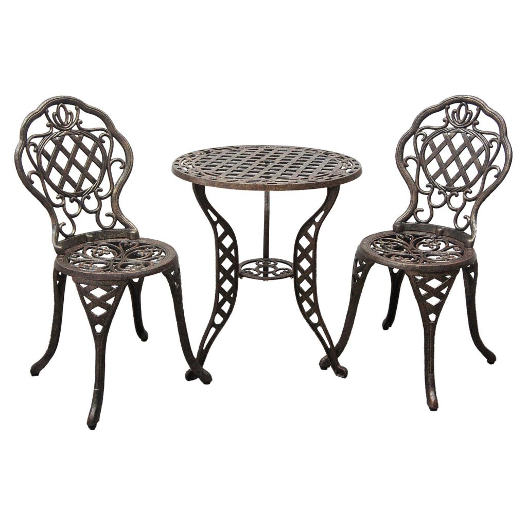 3 Piece Wrought Iron Outdoor Bistro Patio Sets