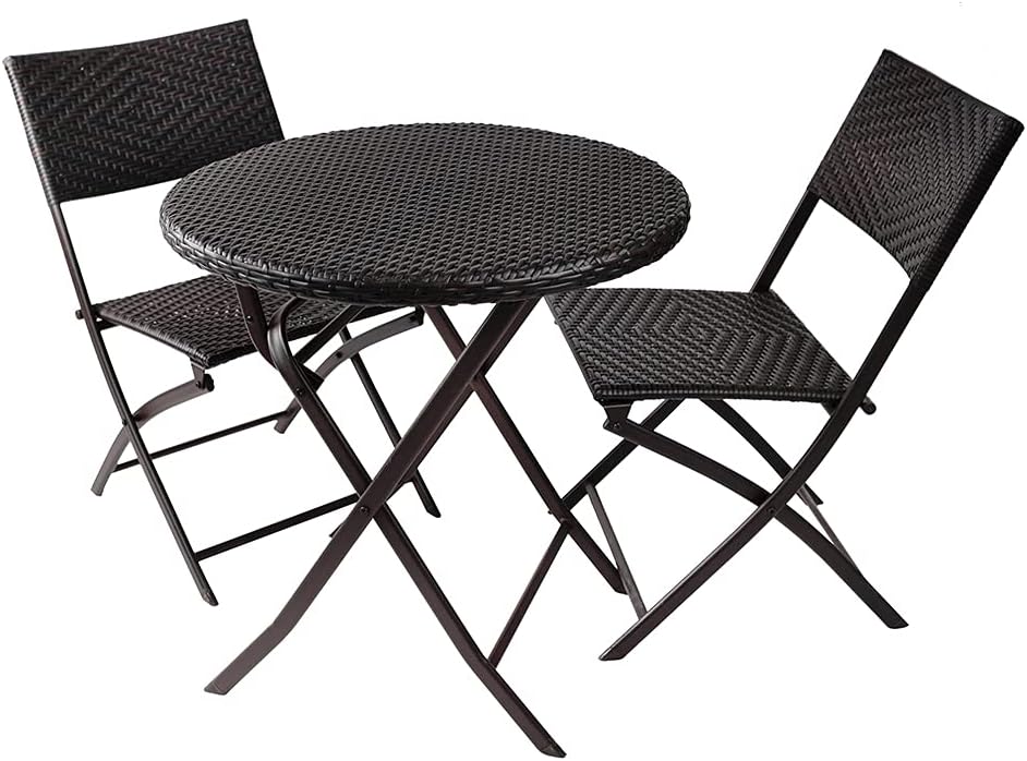 3-Piece Wicker Outdoor Patio Bistro Sets