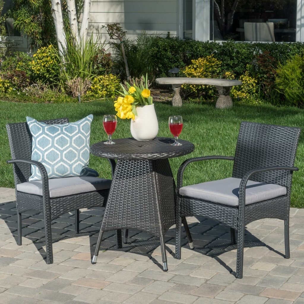 3 piece bistro sets with cushions