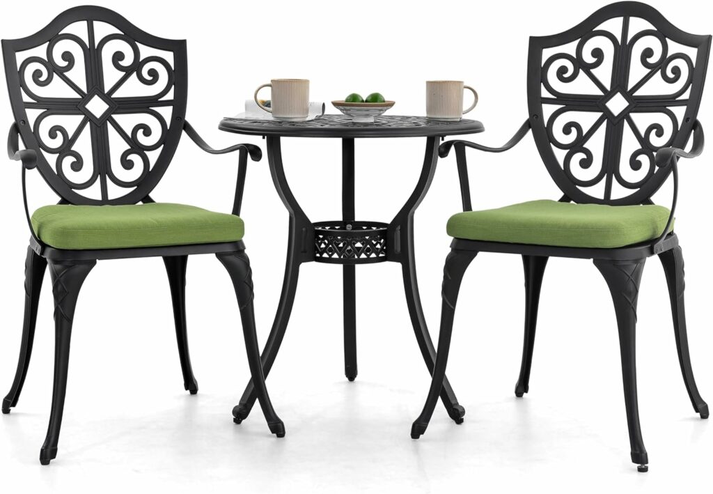 3 piece bistro sets with cushions
