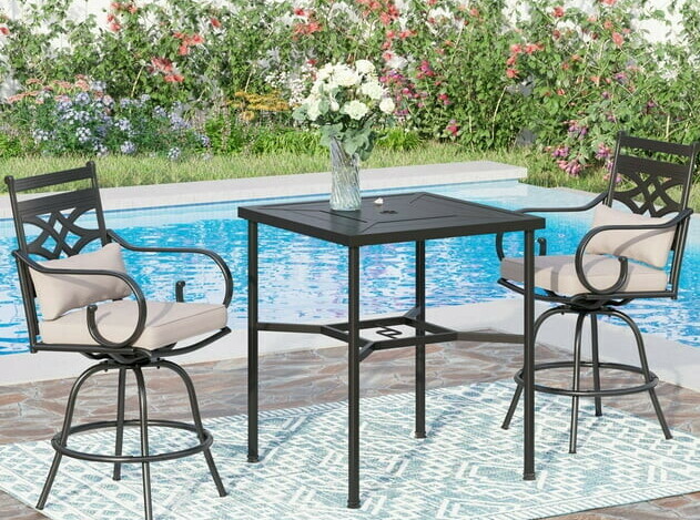 tall outdoor bistro table and chairs